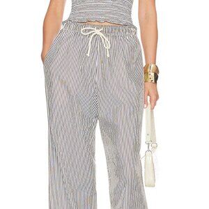 DONNI. Striped Green and White Pants